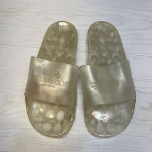Coach Ulyssa Slide Sandals Women’s 6 Clear Logo Waterproof Slip-On Pre-Owned